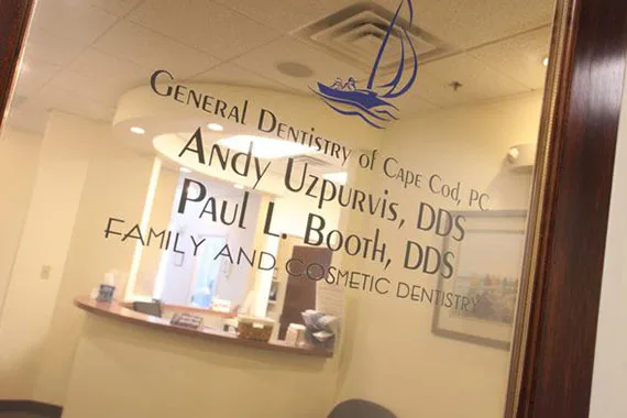 Reception area with the practice sign